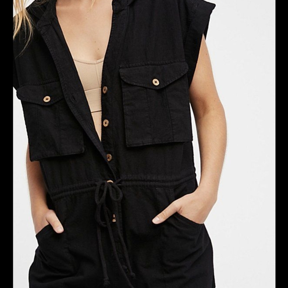 🍋✨ Free People Ashley's Hooded Romper in Cream size M - Picture 10 of 10